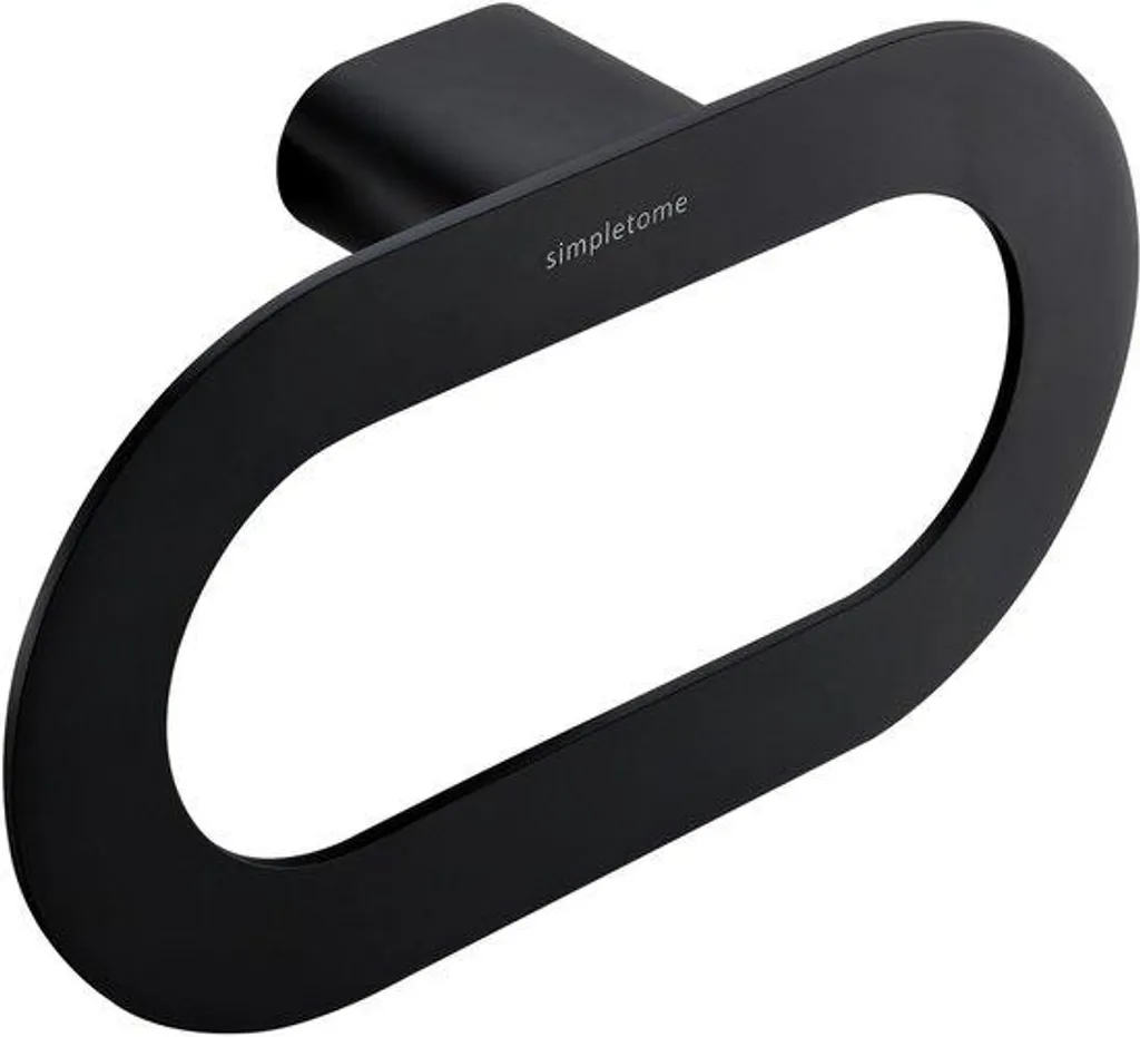 Porte-serviettes inox noir mat antirouille, fixation murale invisible