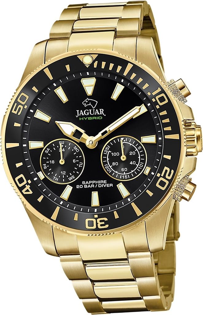 Jaguar Edelstahl Herren Uhr Multifunktion Sport Elegant gold Connected D2UJ899/3