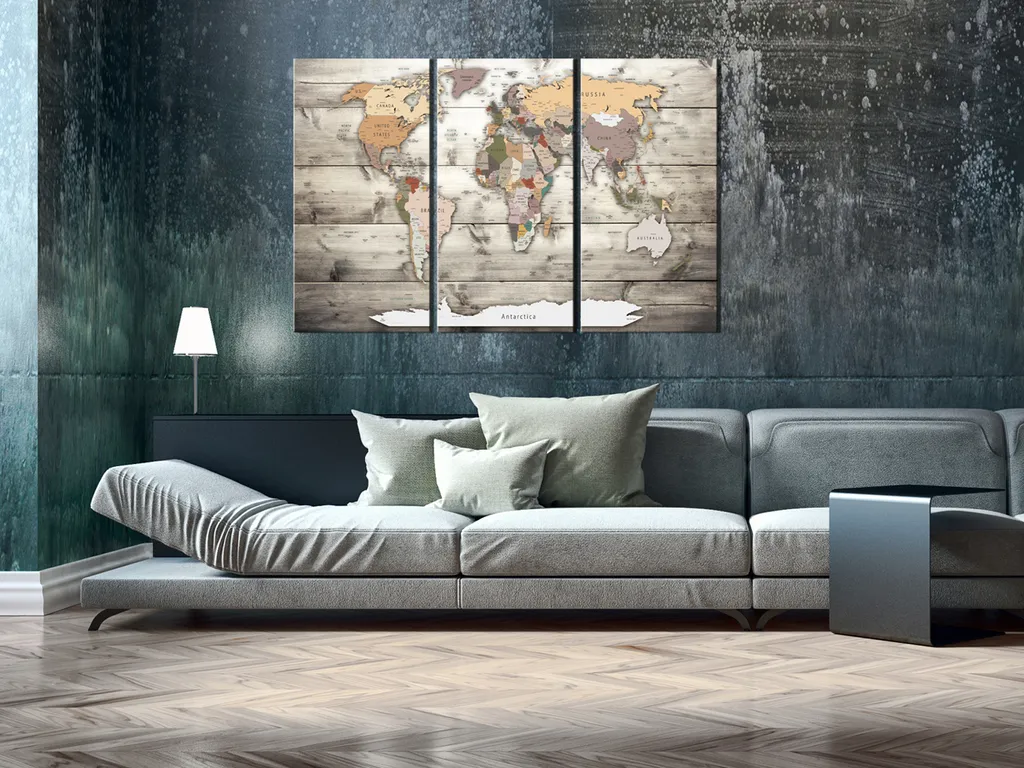 Lavagna Sughero Ufficio 120x80 - Quadro Mappa Mondo Professionale