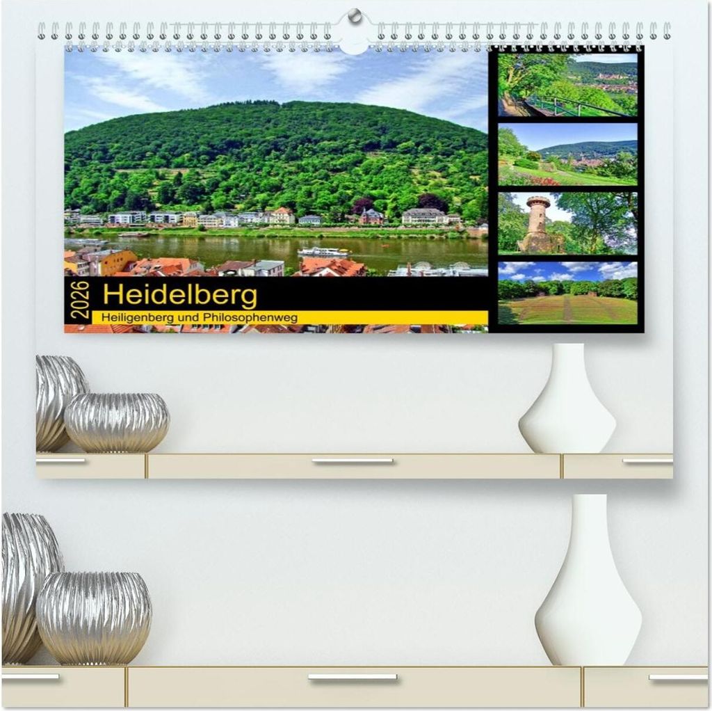 Heidelberg - Heiligenberg und Philosophenweg (hochwertiger Premium Wandkalender 2026 DIN A2 quer), Kunstdruck in Hochglanz