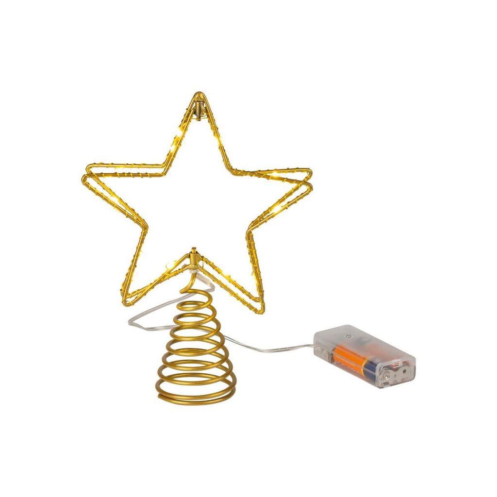 LED - Tannenbaumspitze Stern Christbaumspitze Spitze Aufstecker Weihnachten Gold NEU
