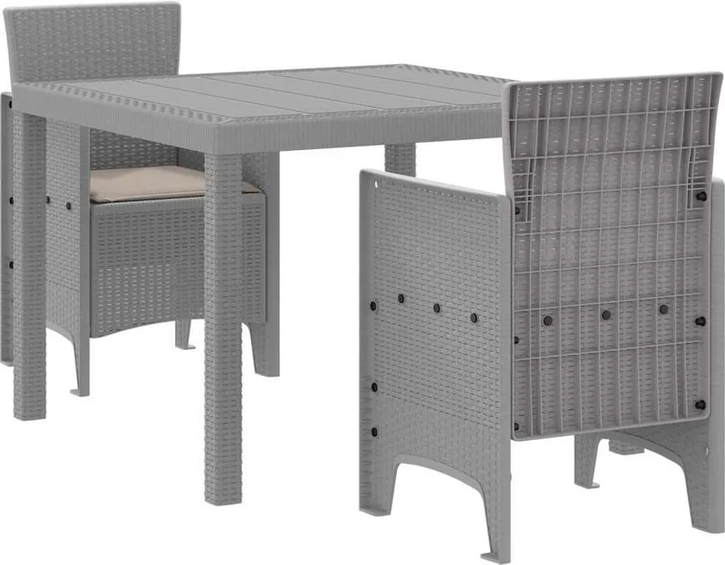Set Pranzo Esterno vidaXL 3 Pz Grigio | Crea il tuo Angolo Relax