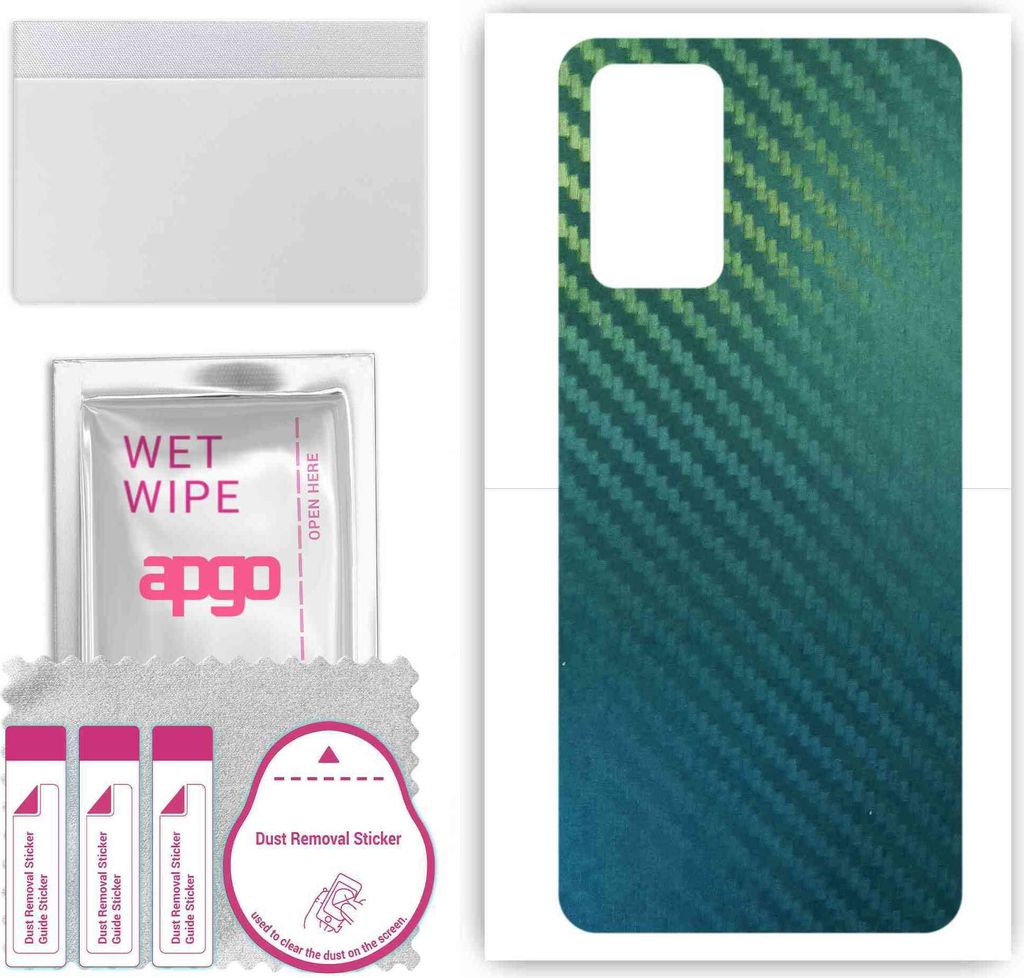 apgo Rückseite Schutzfolie, Skin, kompatibel mit Oppo A96, Hinten Displayschutzfolie aus Vinylfolie, kratzfest, einfache Montage - Kohlenstoff-Cha...