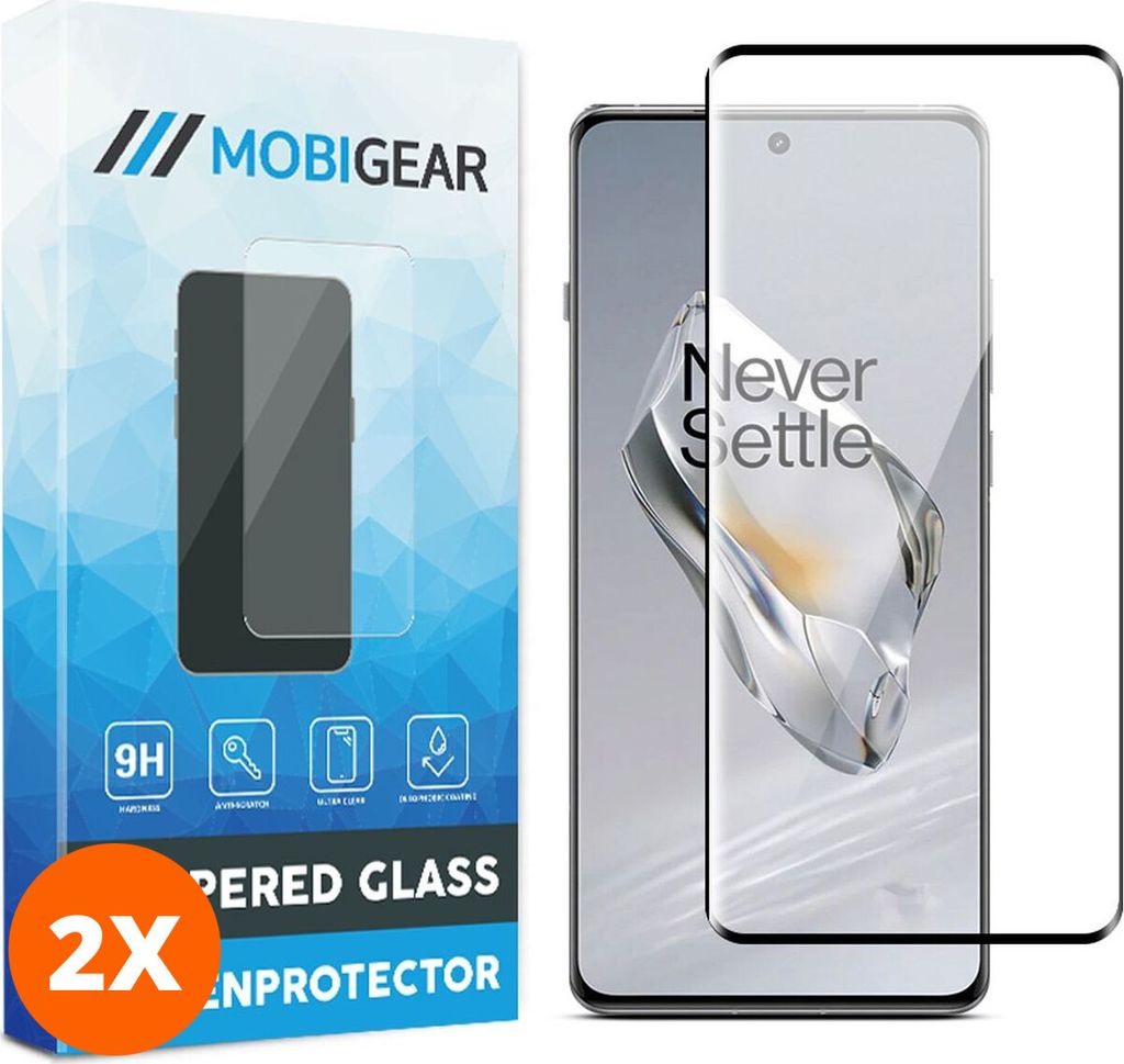 Mobigear Premium 4.99 OnePlus 12 Panzerglas Gehärtetes Glas Displayschutz - Hüllenfreundlich - Schwarz (2er Pack)