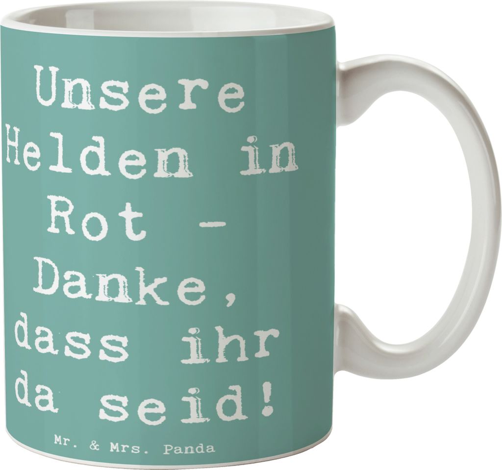 Mr. & Mrs. Panda Kaffeetasse Spruch Feuerwehrmann Helden - Meeresbrise - Geschenk, Tasse, Dankeschön Feuerwehr, Freundschaft, Becher, besonders, A...