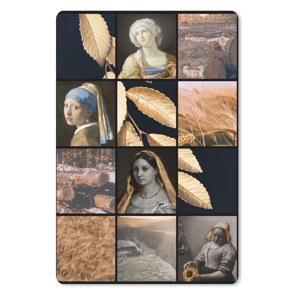MuchoWow Mauspad Mousepad Malerei - Collage - Gold 40x60 cm - Mousepads - Maus Mat - Pad - Mausunterlage - Schreibtisch Accesoire