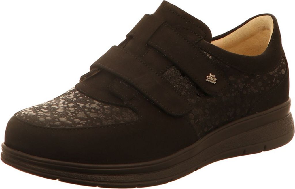 Finn Comfort Reims Bequemer Damen Slipper, Schwarz, Leder, NEU - Damenschuhe Bequeme Ballerina / Slipper, Schwarz, leder (buggy/estelar)