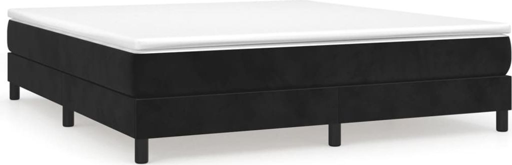 Struttura letto senza materasso nero 180x200 cm in velluto Immagine del prodotto 
