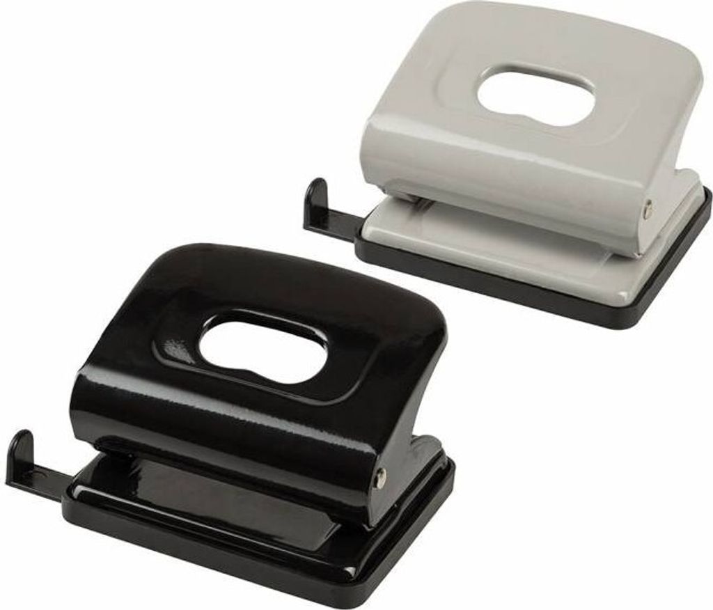 Idena Locher Metall bis 16 Blatt schwarz grau 2fach sortiert