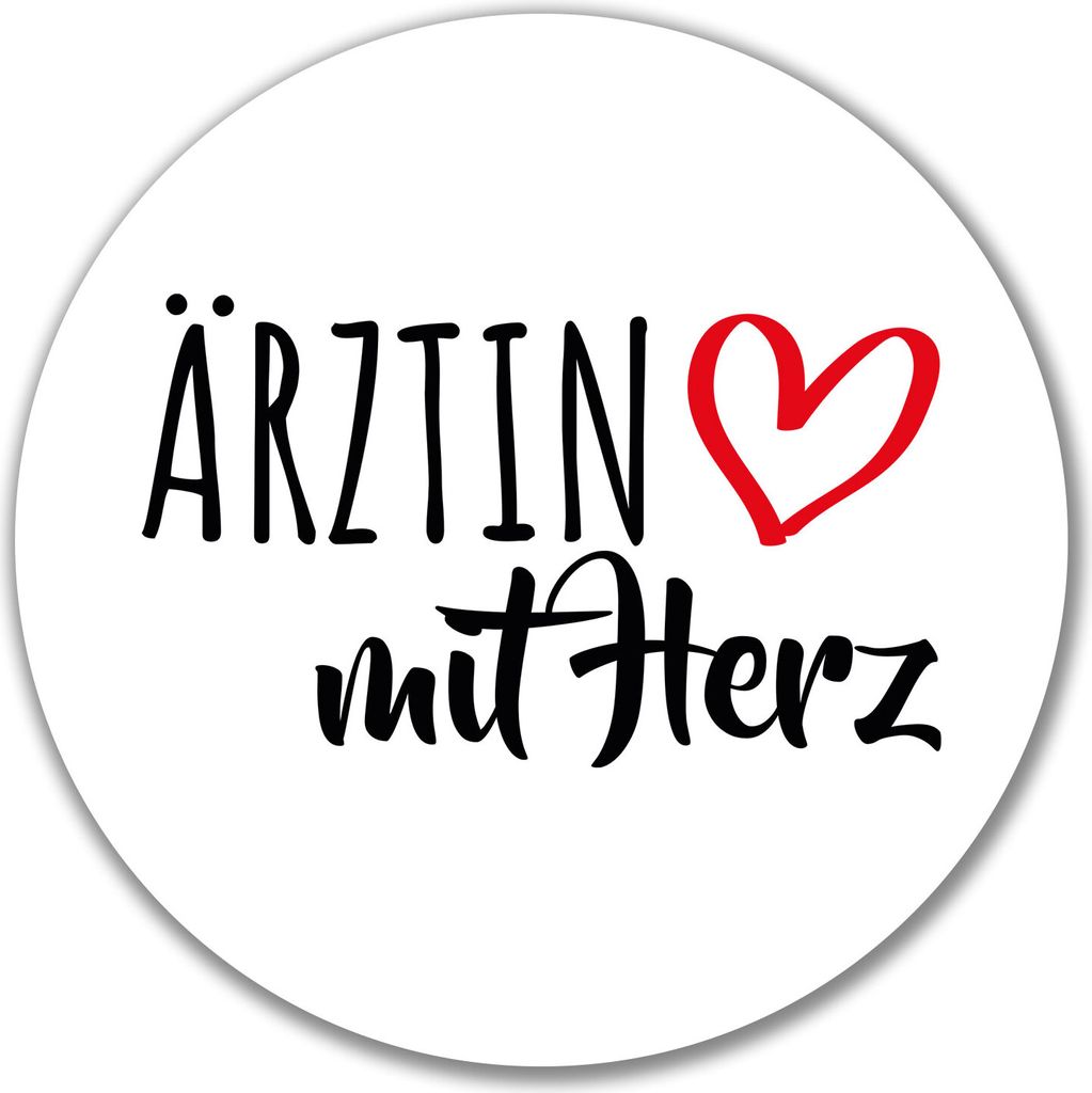 Huuraa Aufkleber Ärztin mit Herz 10cm rund Sticker Geschenkidee