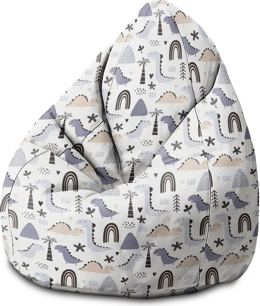 Dreamroots Bean Bag Sitzsack Kinder mit füllung, Bodenkissen Kinder Sitzsack, Sitzsack Kinderzimmer 70x70x105 cm, Pastel Kids Dinosaur