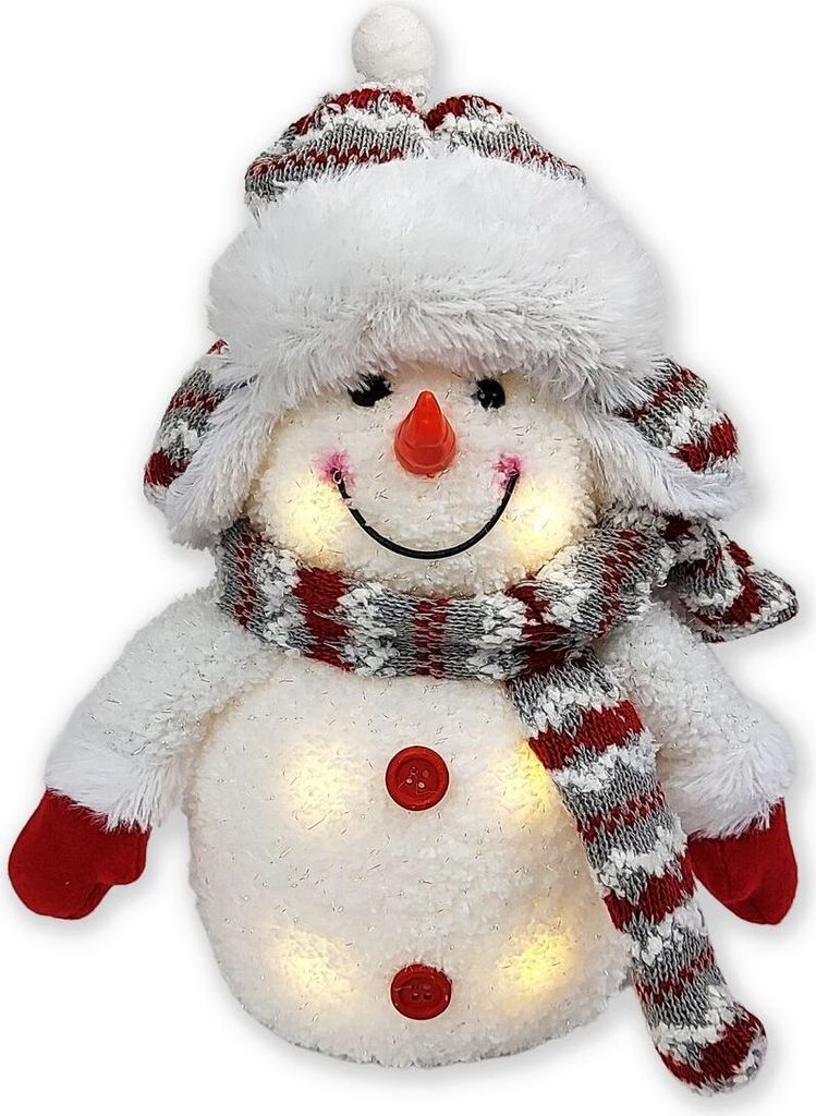 LED Deko Schneemann Beleuchtet mit Mütze, Schal und Handschuhe