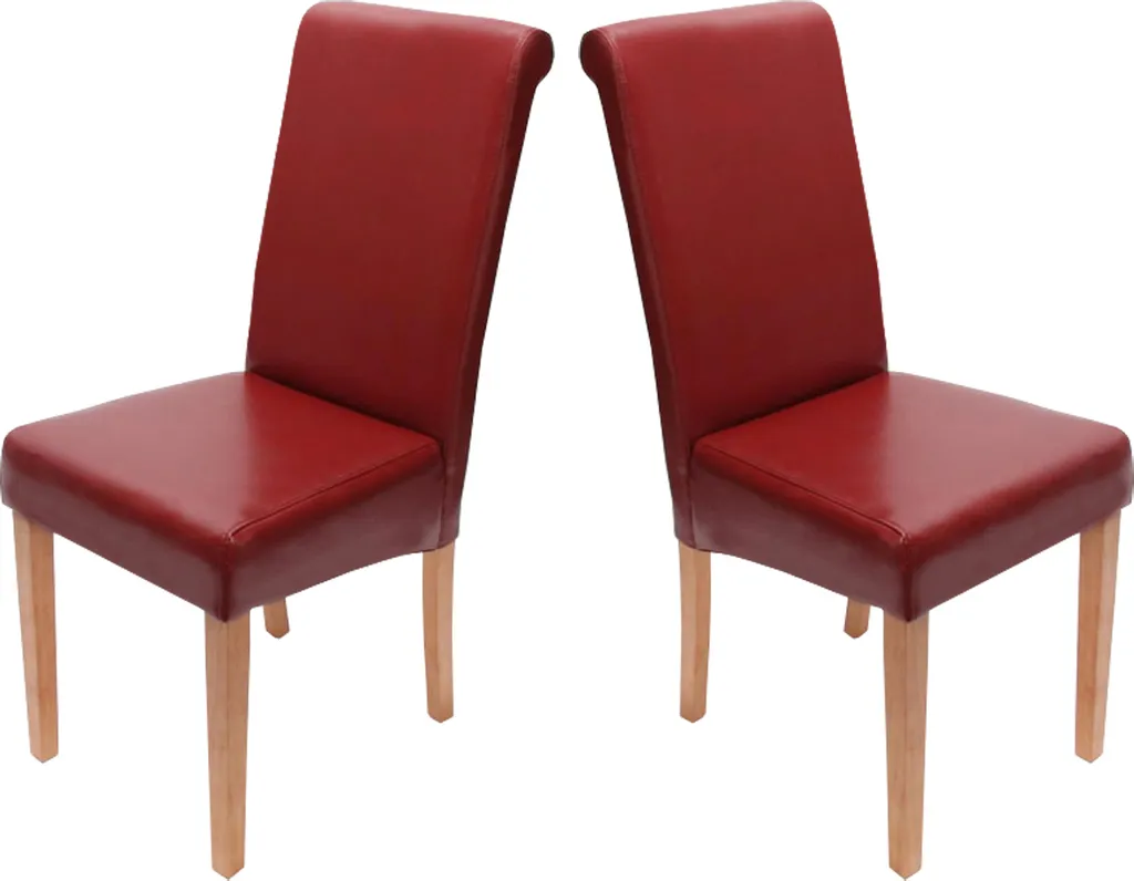 Chaise design rouge Novara II pour salle à manger lot de 2 pièces
