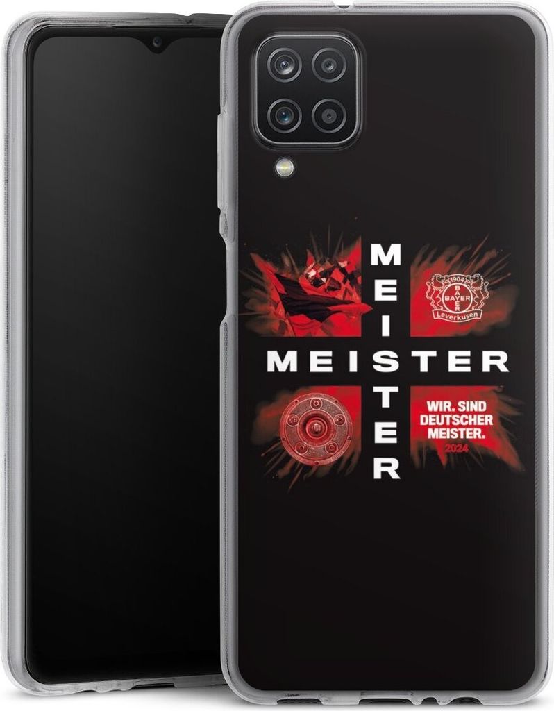 DeinDesign Handyhülle für Samsung Galaxy A12 Silikon Hülle Case Smartphone Schutzhülle Bayer 04 Leverkusen Meister Offizielles Lizenzprodukt