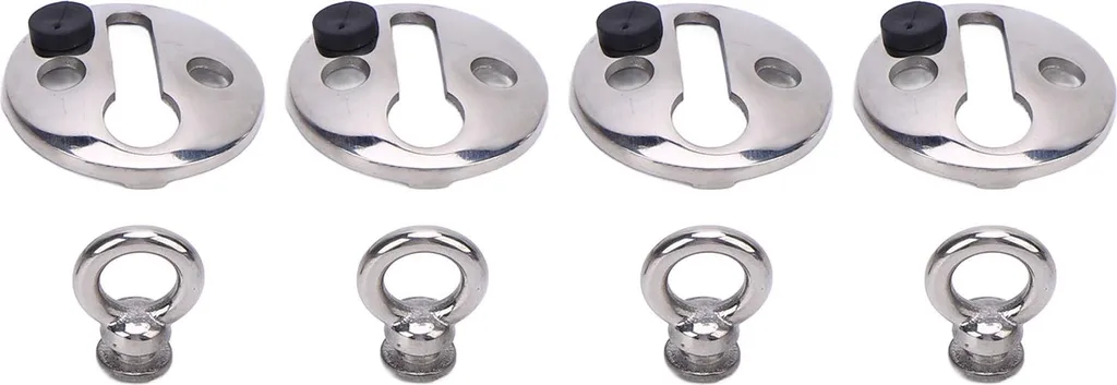 Fixation pare-chocs bateau contre rayures - Clip inox poli 4 pièces 10mm
