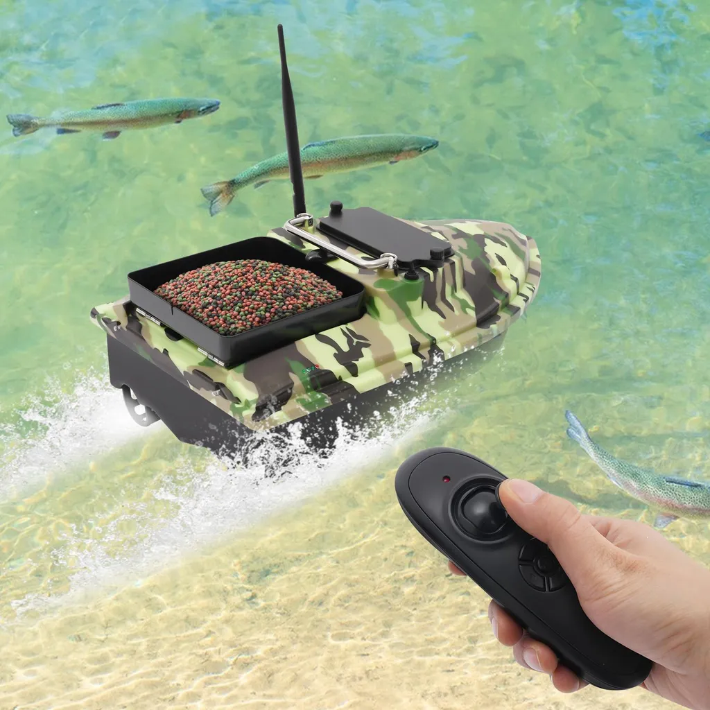 Bateau de pêche télécommandé rapide vert pour amorçage de précision - 2