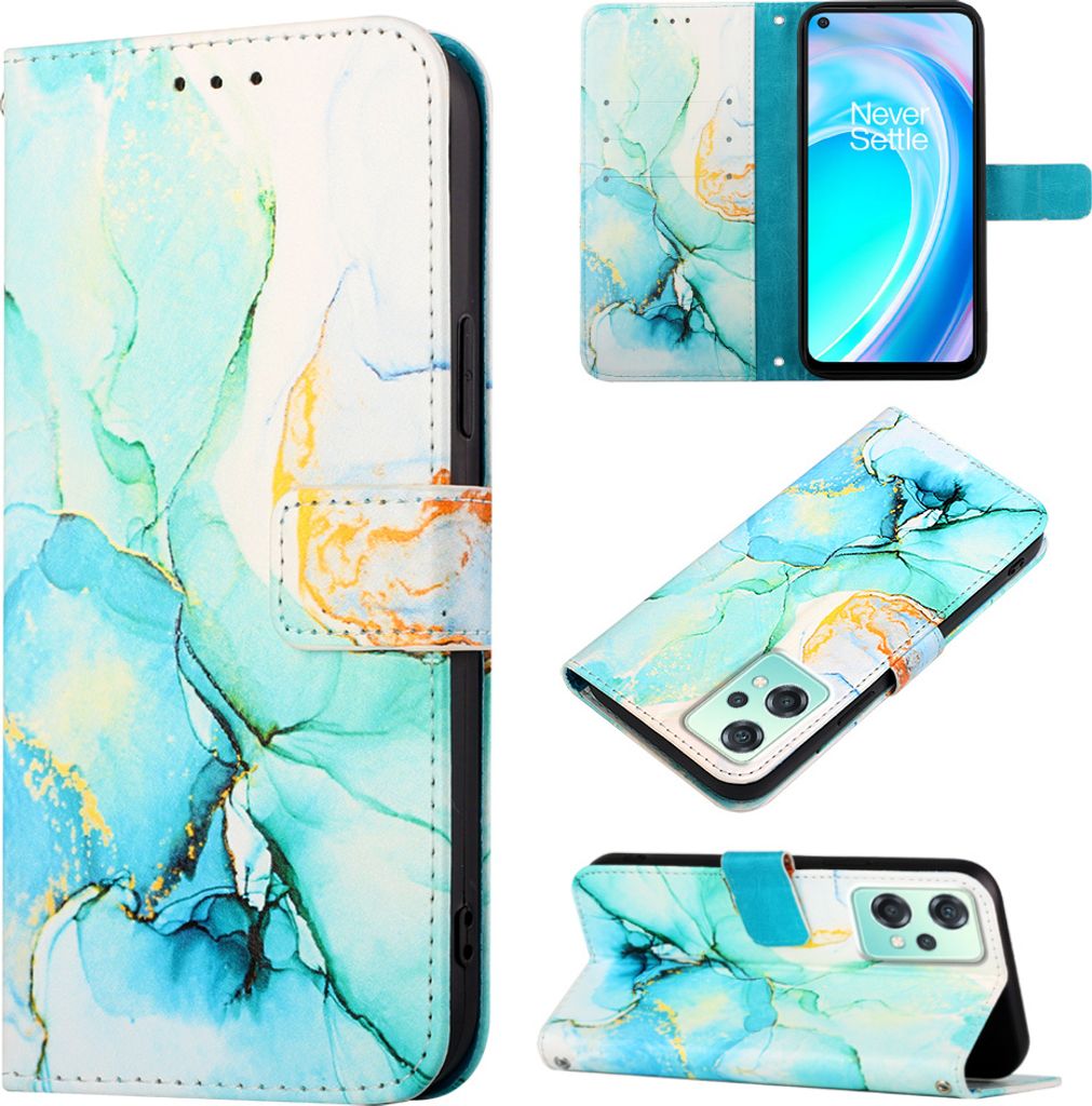 OnePlus Nord CE 2 Lite 5G Hülle, Marmor Motiv Kunstleder Tasche Wallet Kartenfächer mit Standfunktion Klapp Schutzhülle für OnePlus Nord CE 2 L...
