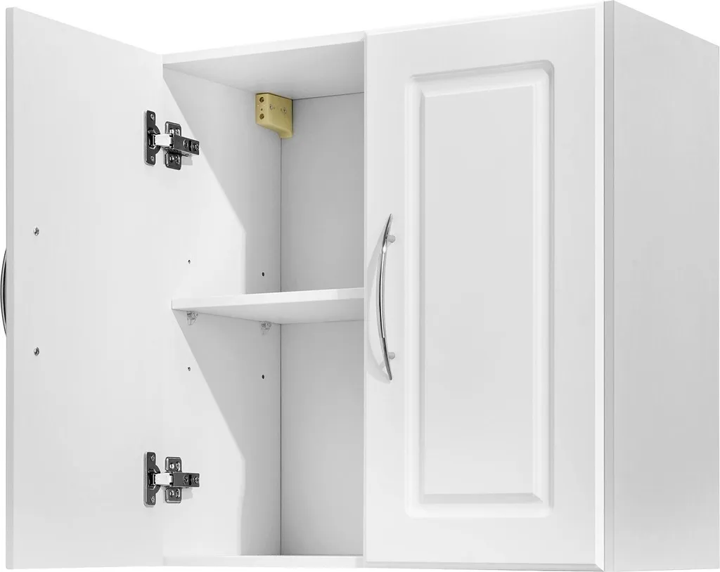 Rangement mural pour petits espaces : armoire blanche 2 portes 60x60 cm - 10