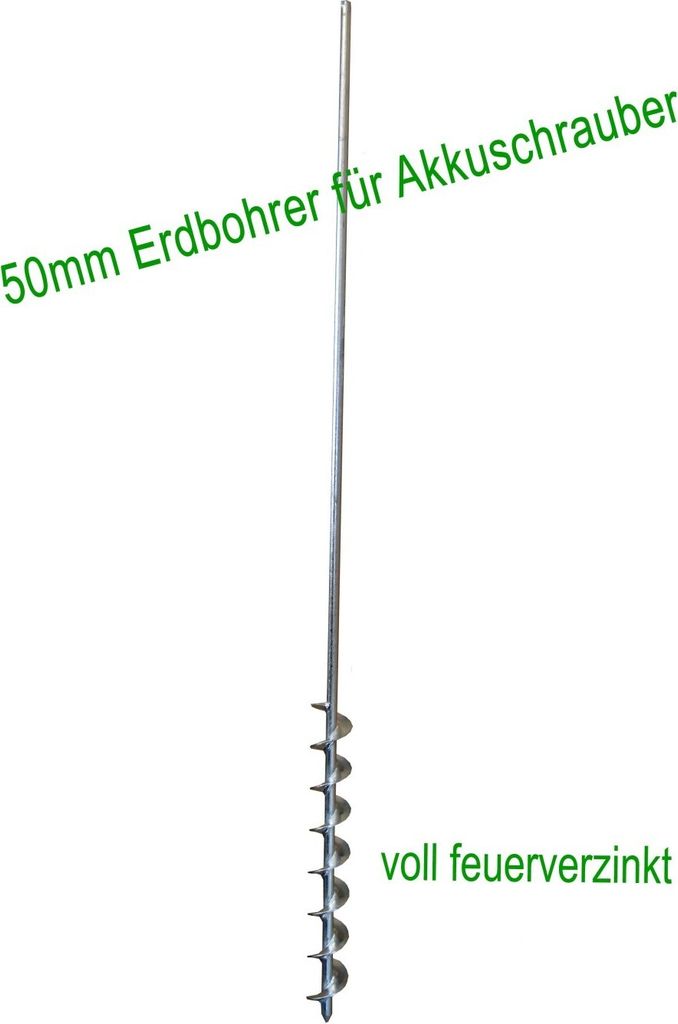 Erdbohrer 50 mm 5 cm - 1m für Akkuschrauber oder Produktbild 