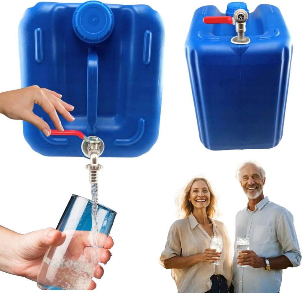 Anwicar Wasserkanister mit hahn - Wasser Kanister mit zapfhahn 20l - Camping Wassertank - Blau