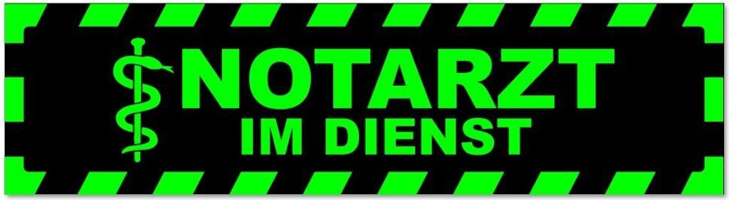 Kiwistar - Autoaufkleber - Grün - Schwarz - 30 x 8 cm - Notarzt im Dienst gestreift - Hinweis Aufkleber Sticker für Auto, Kfz, Fahrrad, PKW, LKW