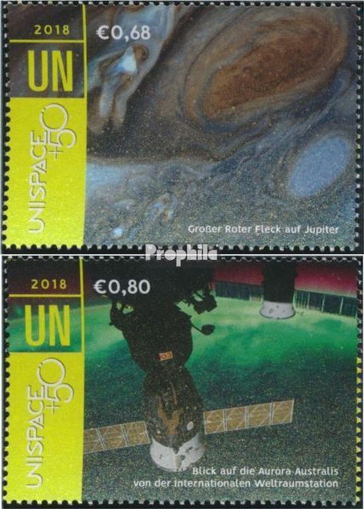 Briefmarken UNO - Wien 2018 Mi 1017-1018 (kompl.Ausg.) gestempelt Erforschung des Weltraums