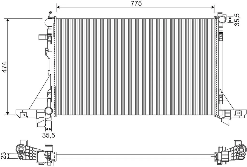Radiateur de Moteur VALEO pour OPEL Movano B Fourgon (X62) 5.76kg