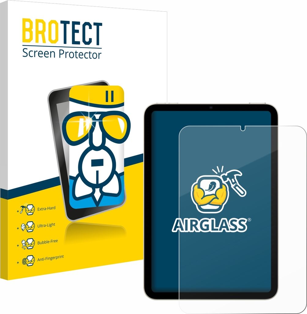 BROTECT Schutzglas für Apple iPad Mini 7 2024 Schutzfolie Panzer Folie Glas Display Schutz klar