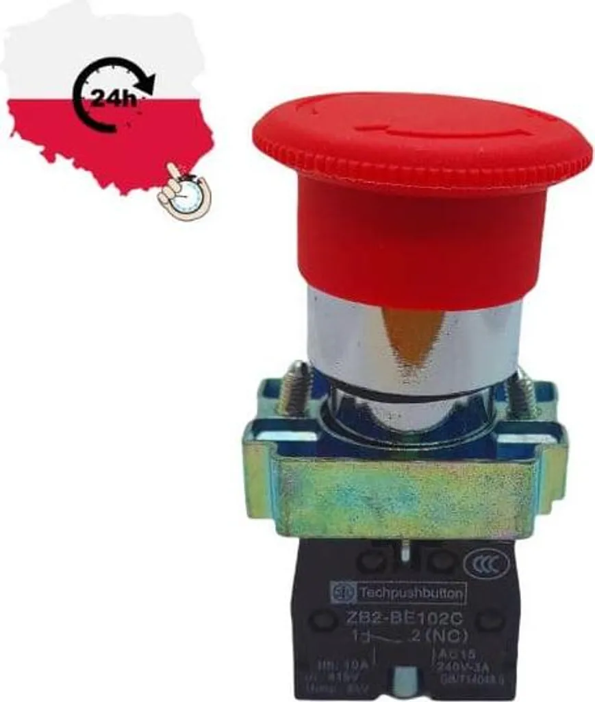 Arrêt d'urgence champignon 2xNC pour commande de machine et sécurité - 8