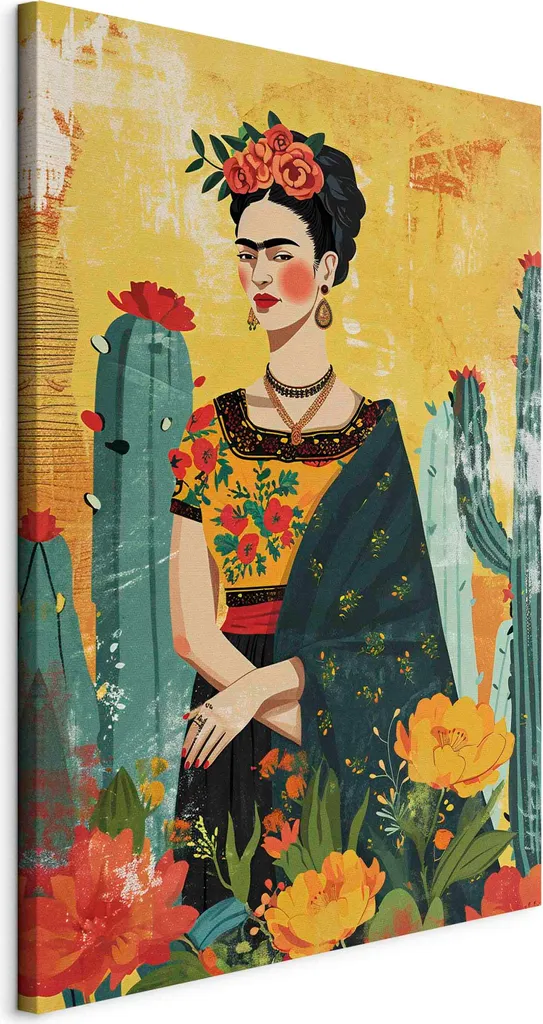 Décoration Murale Salon Frida Kahlo 80x120 cm Tableau XXL Moderne