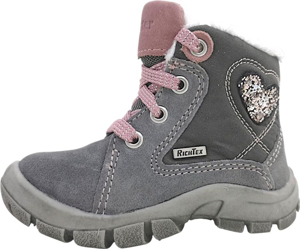 Richter Schnürstiefel Grau in Gr. 22