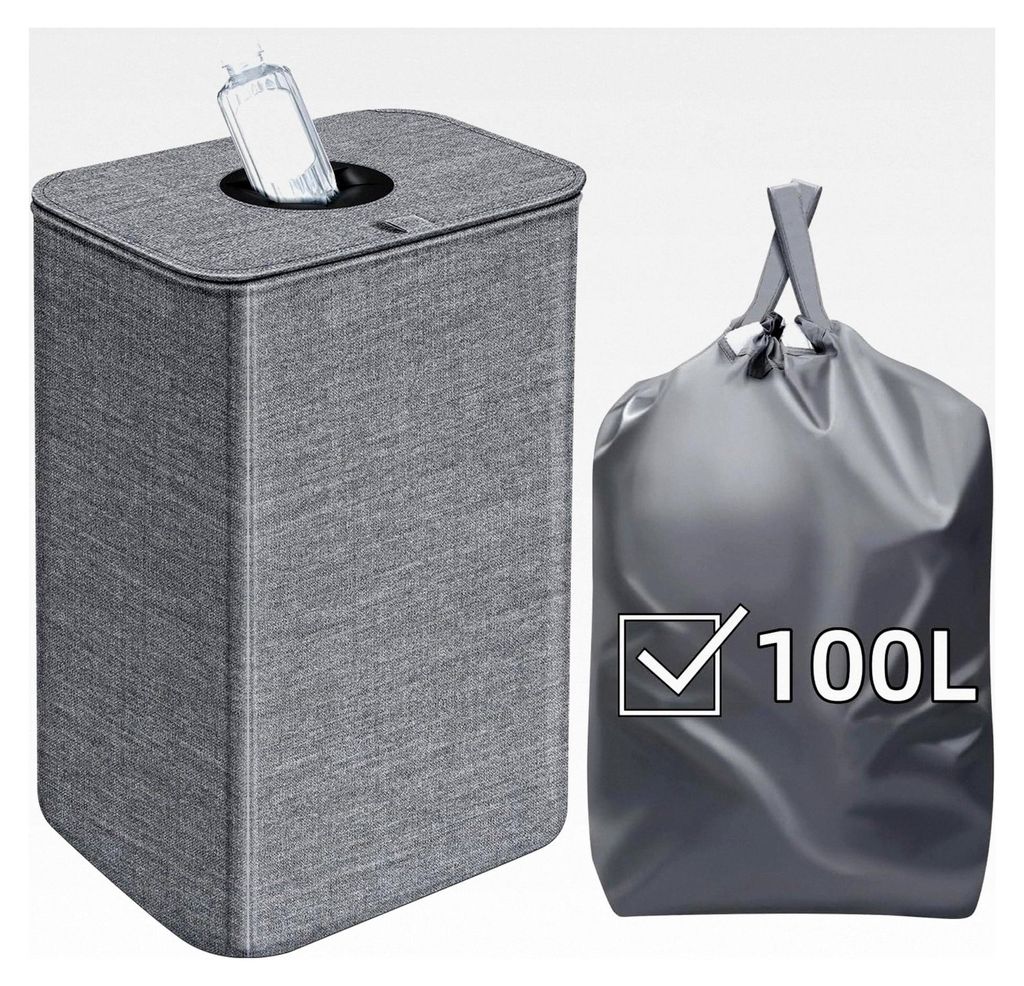 Sammelbehälter für Pfandflaschen mit Deckel und abnehmbarem Beutel, 100L Recyclingbehälter für die Aufbewahrung von Pfandflaschen in der Küche...