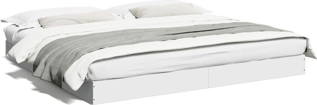 vidaXL Rama łóżka bez materaca biała 180x200 cm materiał Zdjęcie produktu 