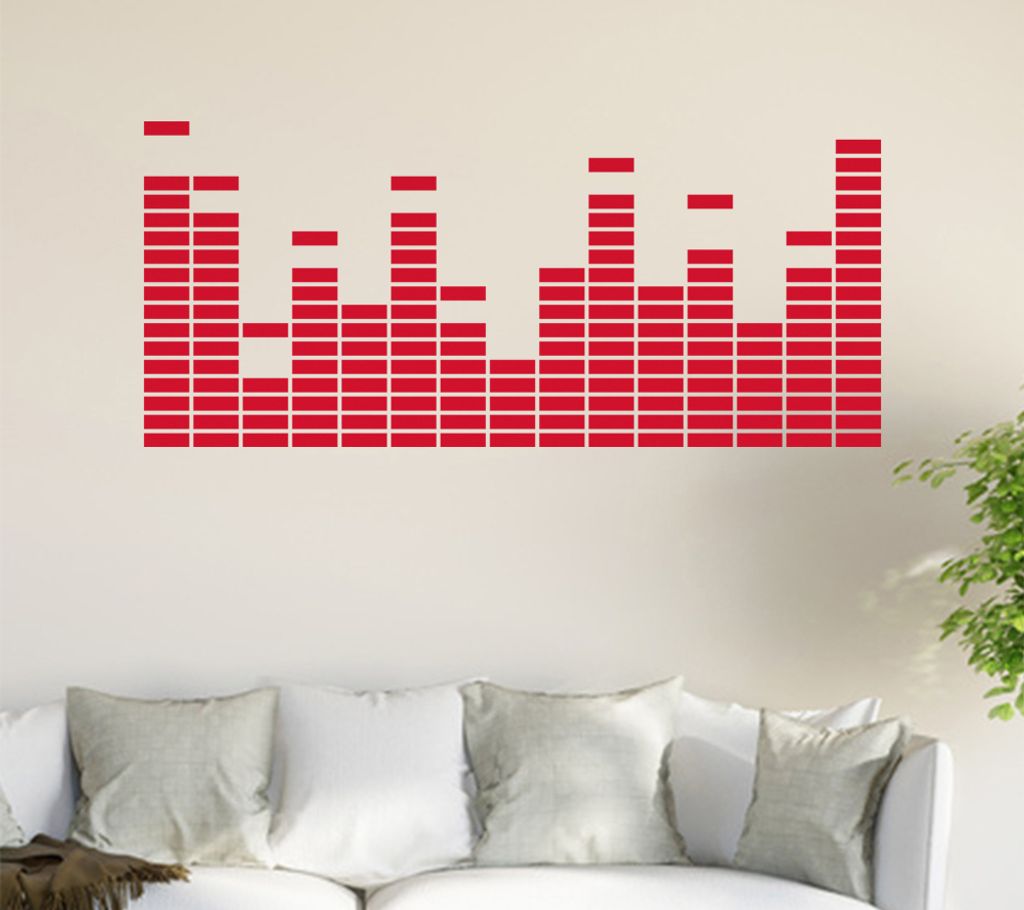 Equalizer - EQ Wandtattoo in 6 Größen - Wandaufkleber Wall Sticker - Dekoration, Küche, Wohnzimmer, Schlafzimmer, Badezimmer