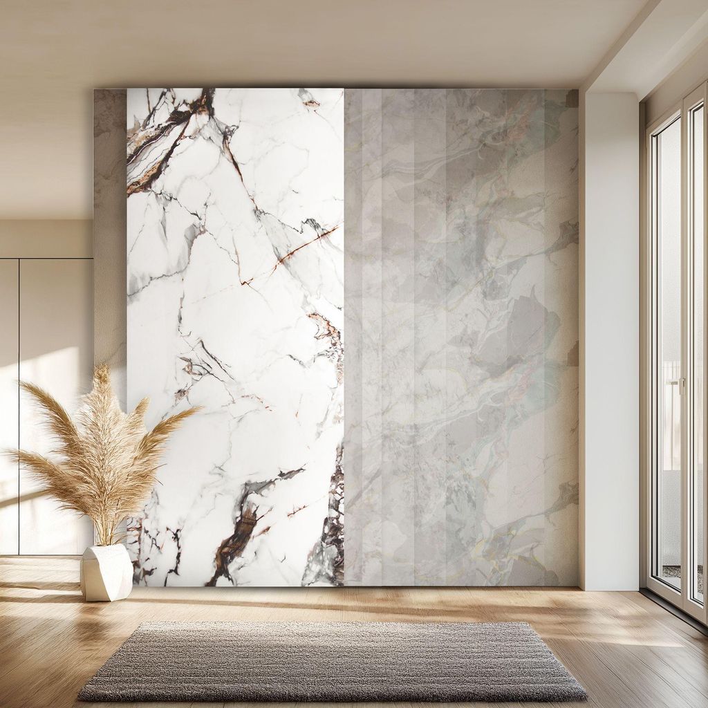 HEXIM Marmorplatten Optik 8 Stück 280x122 cm SPC Kunststoff Innen & Außenbereich Granit Steinoptik - Duschrückwand Küchenrückwand Spritzschutz...