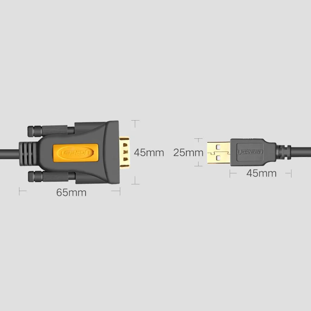 Adaptateur USB RS-232 avec Puce Intégrée Câble Blindé de 1m Ugreen - 9