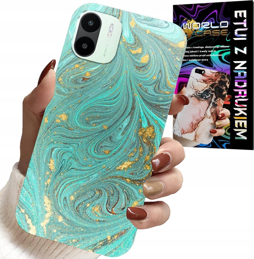 Gehäuse Für Xiaomi Redmi A1 - Marmorierte Muster + Gehärtetes Glas