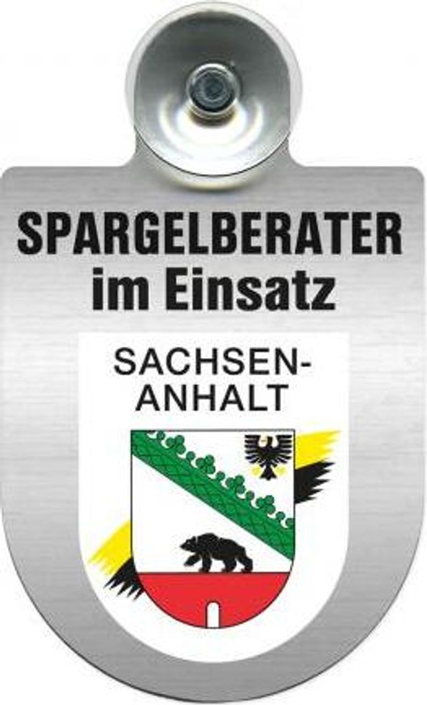 Einsatzschild mit Saugnapf - Spargelberater im Einsatz - incl. Regionenwappen 393835 Color - Region Sachsen-Anhalt