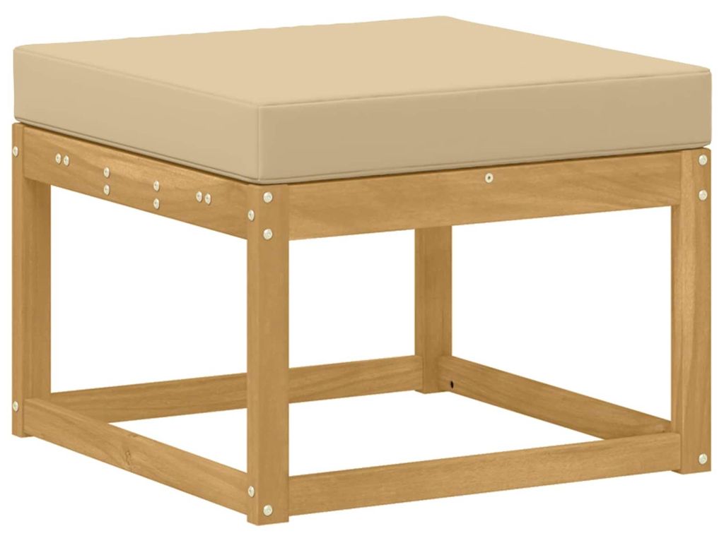 Outdoor Hocker Massivholz Akazie Weiß