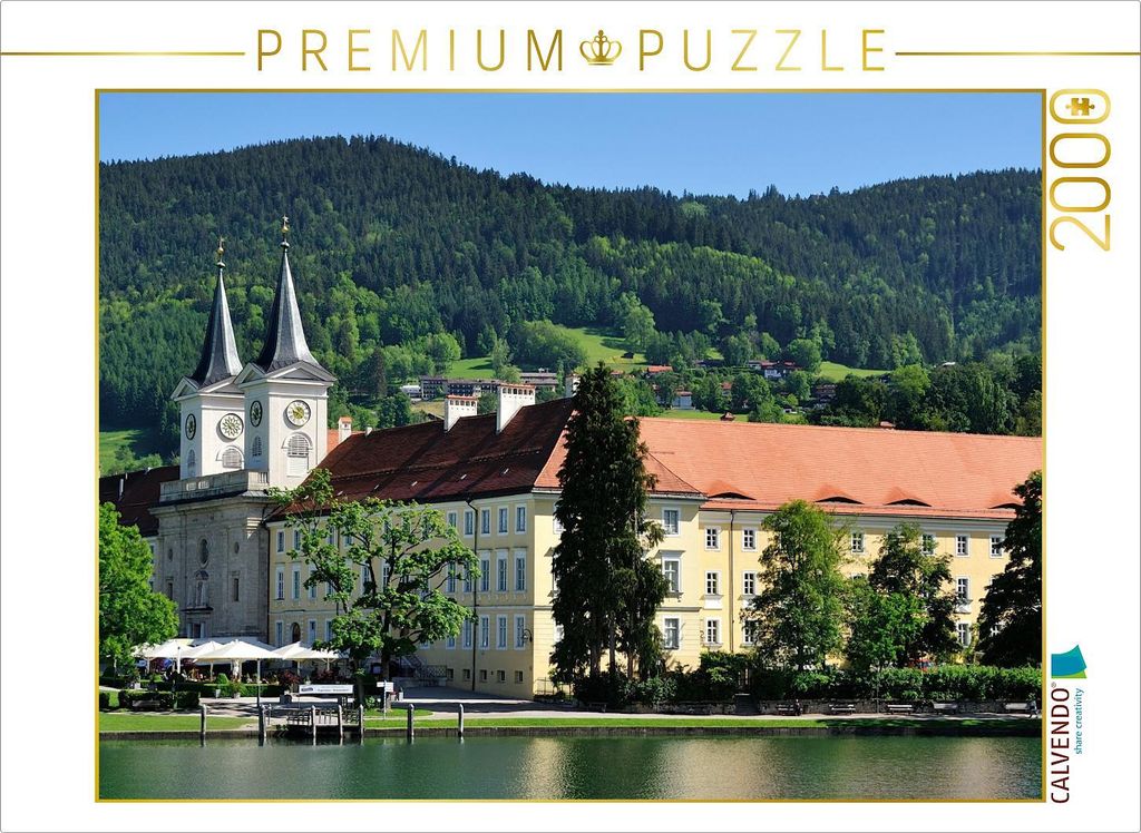 CALVENDO Puzzle Schloss Tegernsee 2000 Teile Puzzle quer | 2000 Teile Lege-Größe 90x67cm Foto-Puzzle für glückliche Stunden