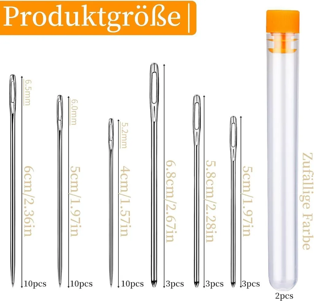 Set d'Aiguilles à Cuir 39 Pièces Gros Yeux pour Couture Main avec Étui - 2