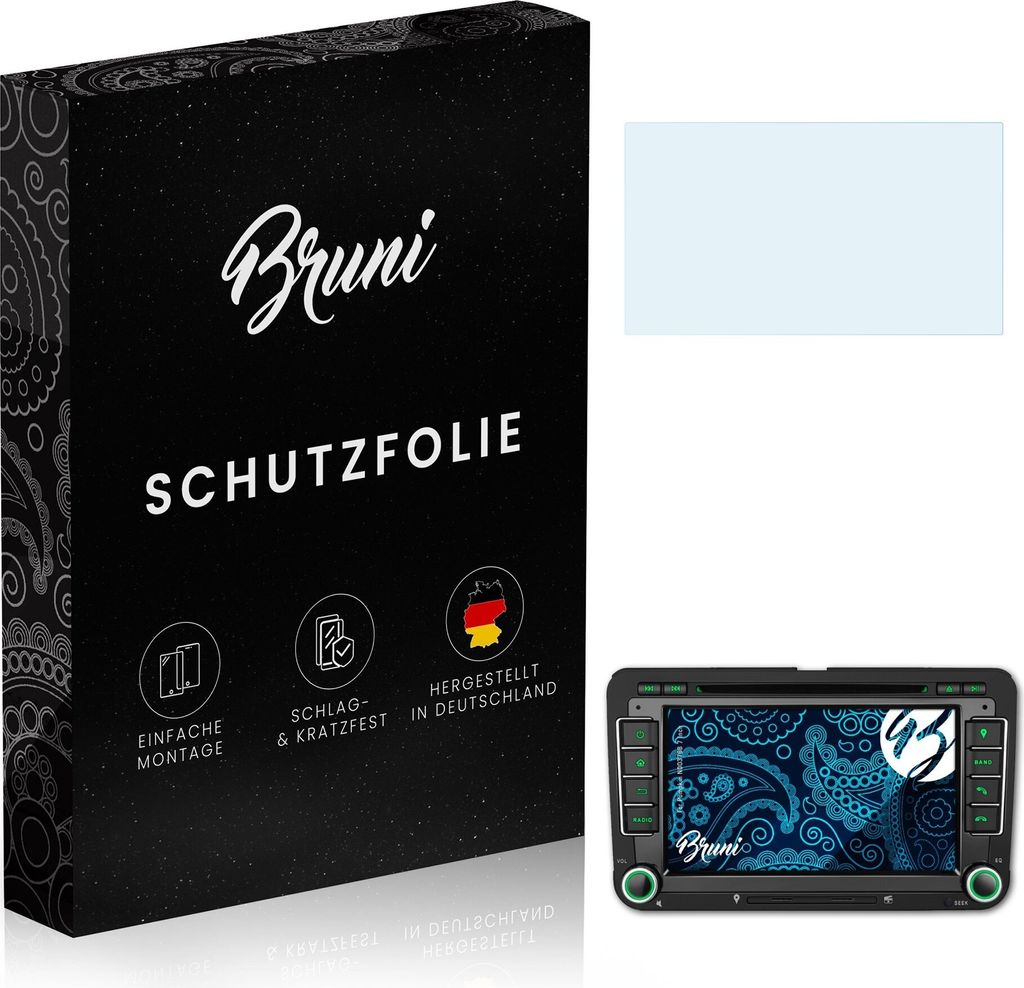 Bruni Basics-Clear 2x Schutzfolie kompatibel mit Pumpkin ND0376B 7 Inch Folie