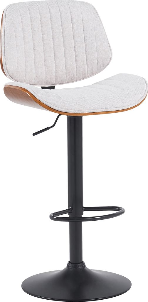 CLP Barhocker Clawson Stoffbezug Bugholz höhenverstellbar und drehbar Farbe:walnuss/creme;Gestell Farbe:schwarz