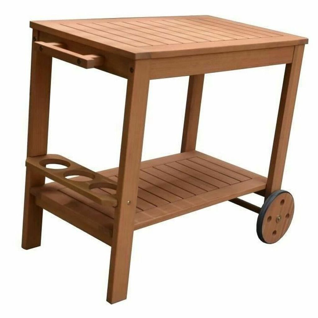 Gartenwagen auf Rädern aus Eukalyptusholz – 93 x 49 x 74 cm Produktbild 