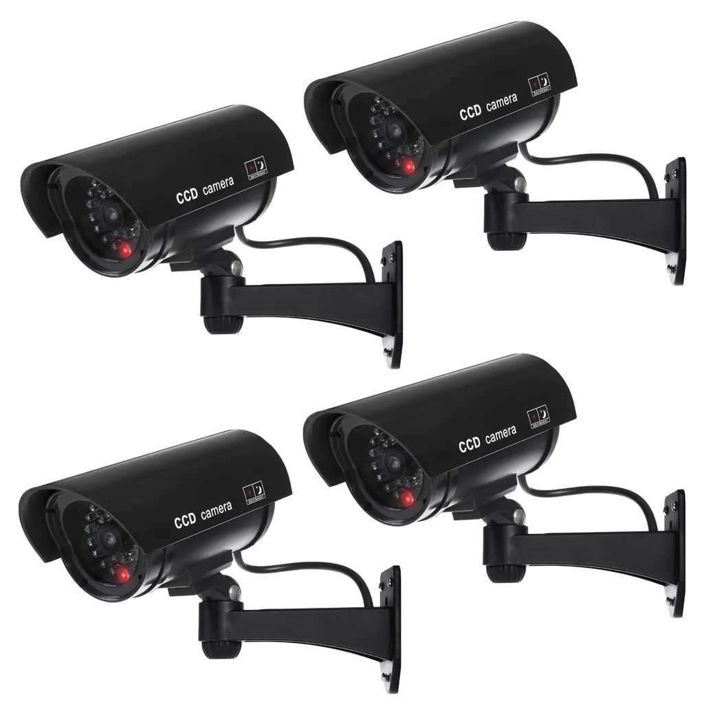 Pack de 4 caméras factices IR1100 B avec LED clignotante IR noir