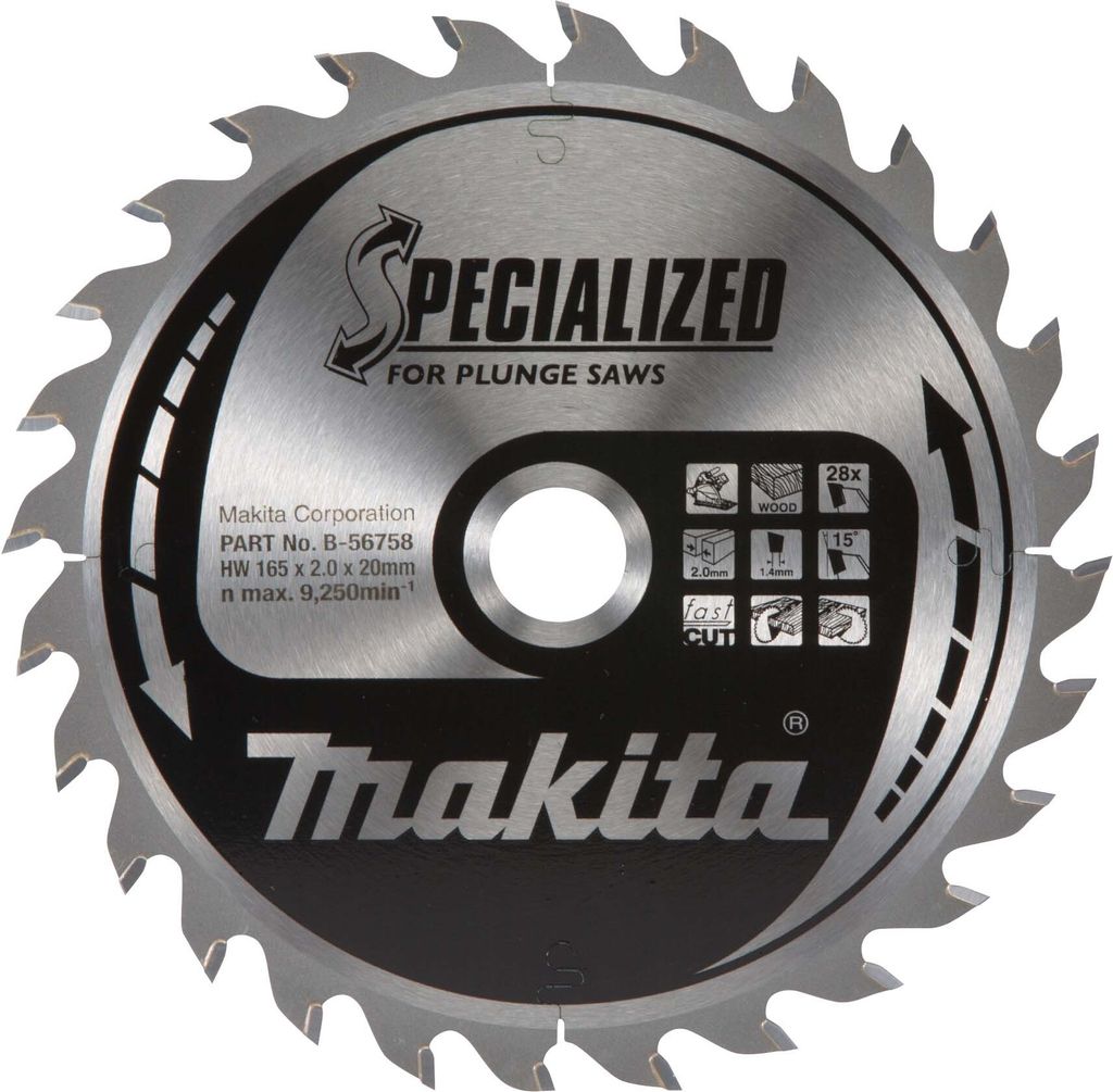 Makita SPECIALISED Sägeb.165x20x28Z B-56758 Image du produit 