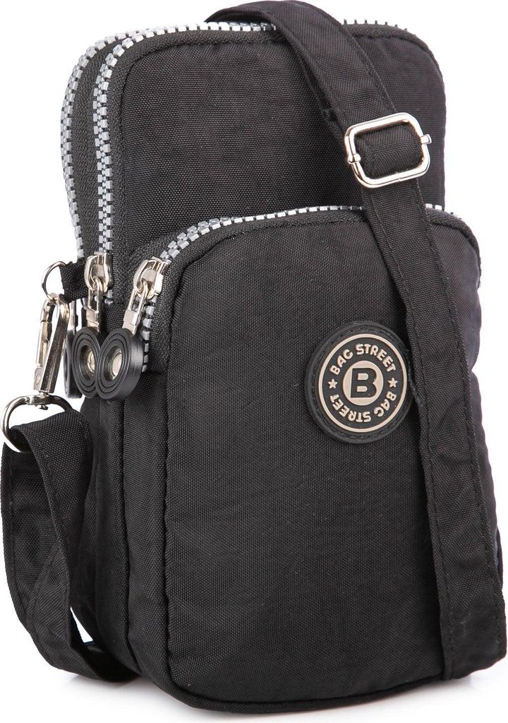 Bag Street Kleine Dokumententasche Damen Herren Leicht Schwarz
