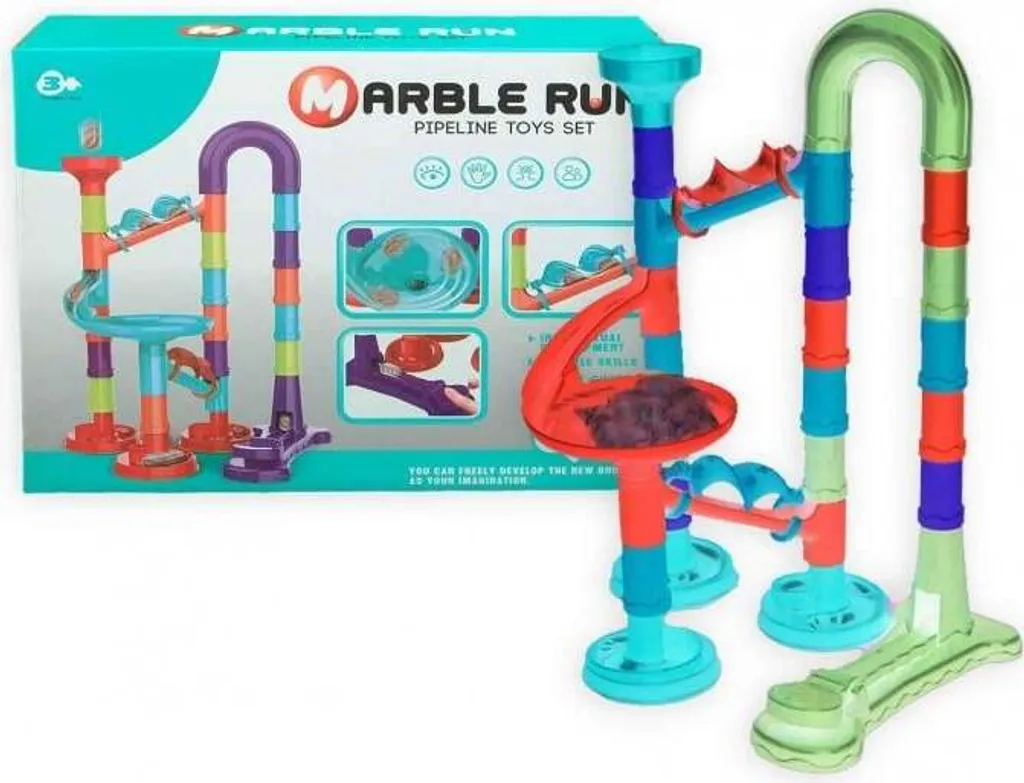 Circuit de Billes 45 Pièces Jeu de Construction Créatif pour Enfants