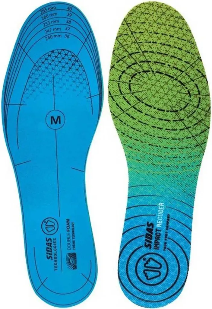 Sidas Solette Ammortizzanti Doppia Schiuma Verde Blu EU 46-48 Offerta
