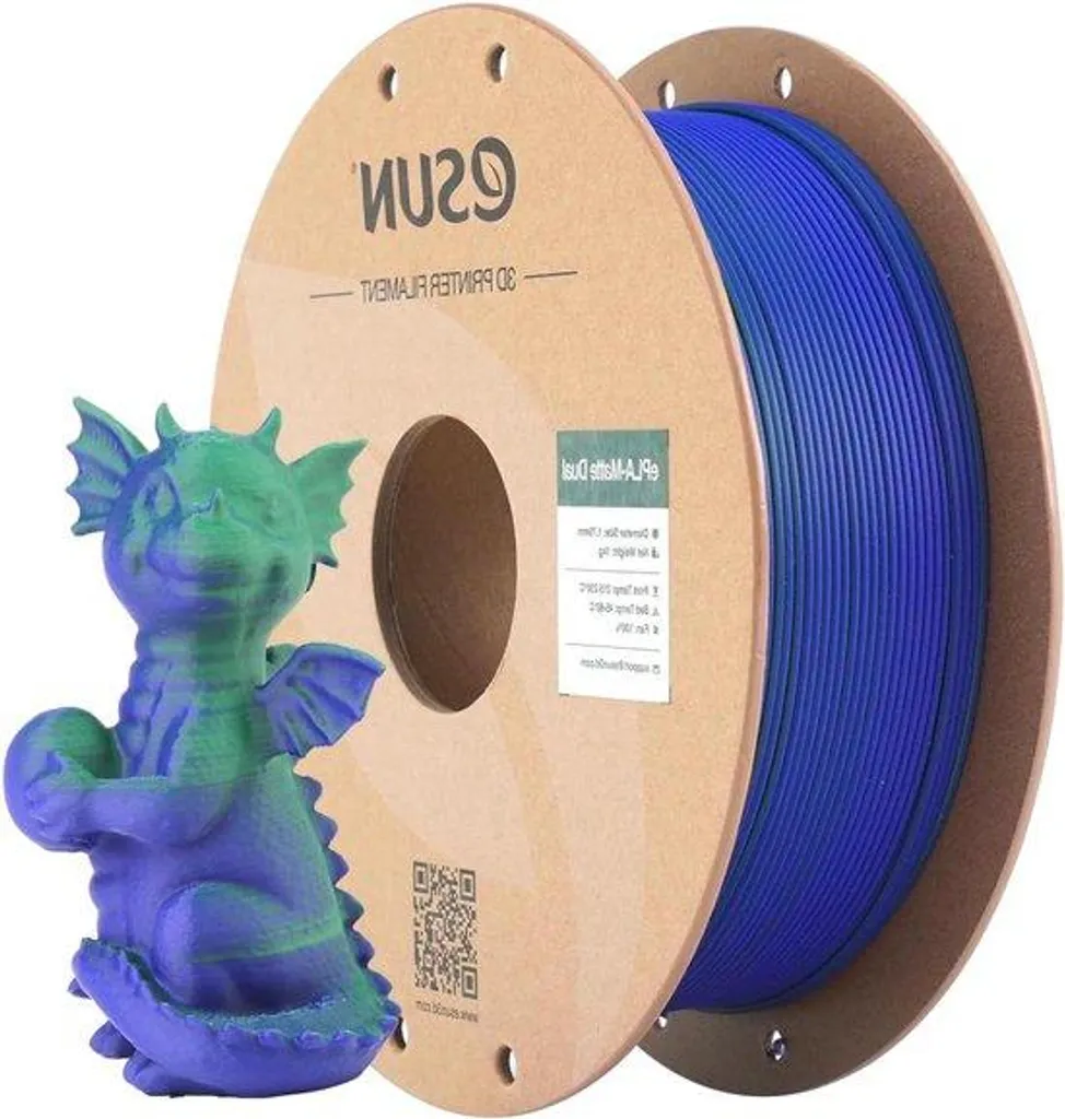Filament impression 3D 1.75mm tricolore vert bleu finition mate